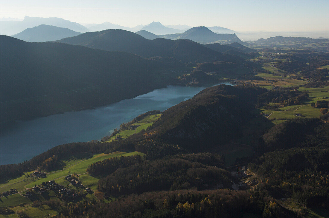 Blick auf den Fuschlsee vom Schoberstein, Salzkammergut, Österreich