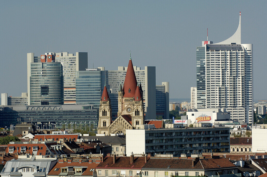 Uno City taken from Prater Ferris Wheel, Vienna International Centre, Vienna, Austria