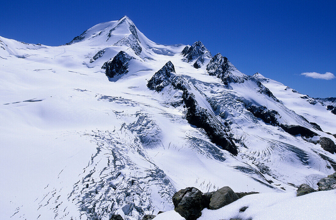 Peak of Weisskugel above glacier, Oetztal range, Tyrol, Austria
