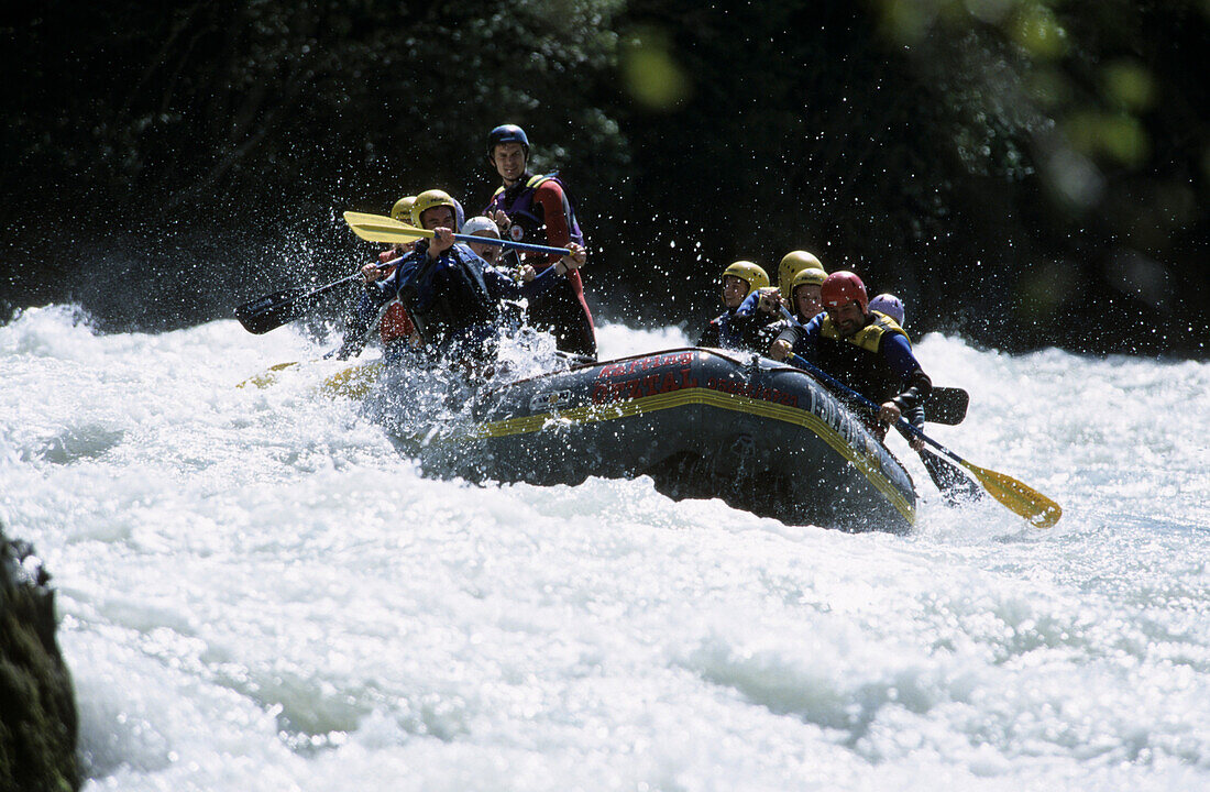 Rafting auf dem Inn, Imst, Tirol, Österreich