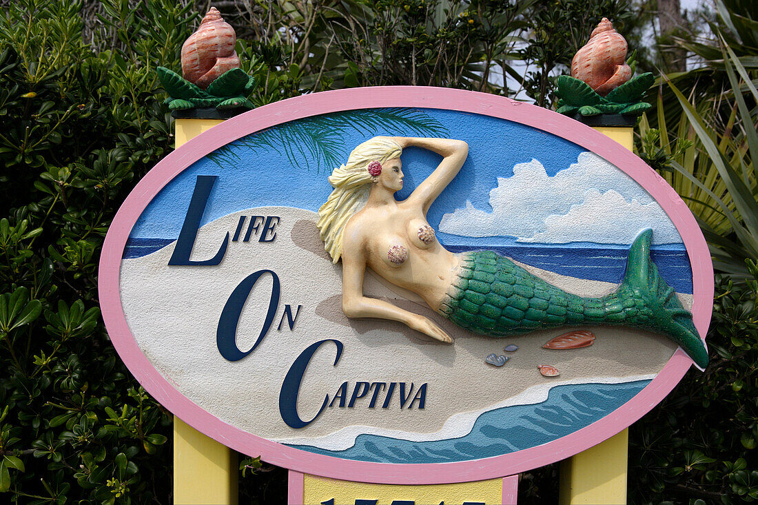 Hausschild auf Captiva, Florida, USA