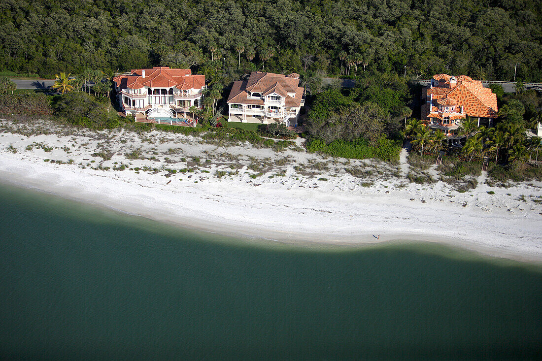 Aerial view of luxury estates on Marco Island, Florida, USA