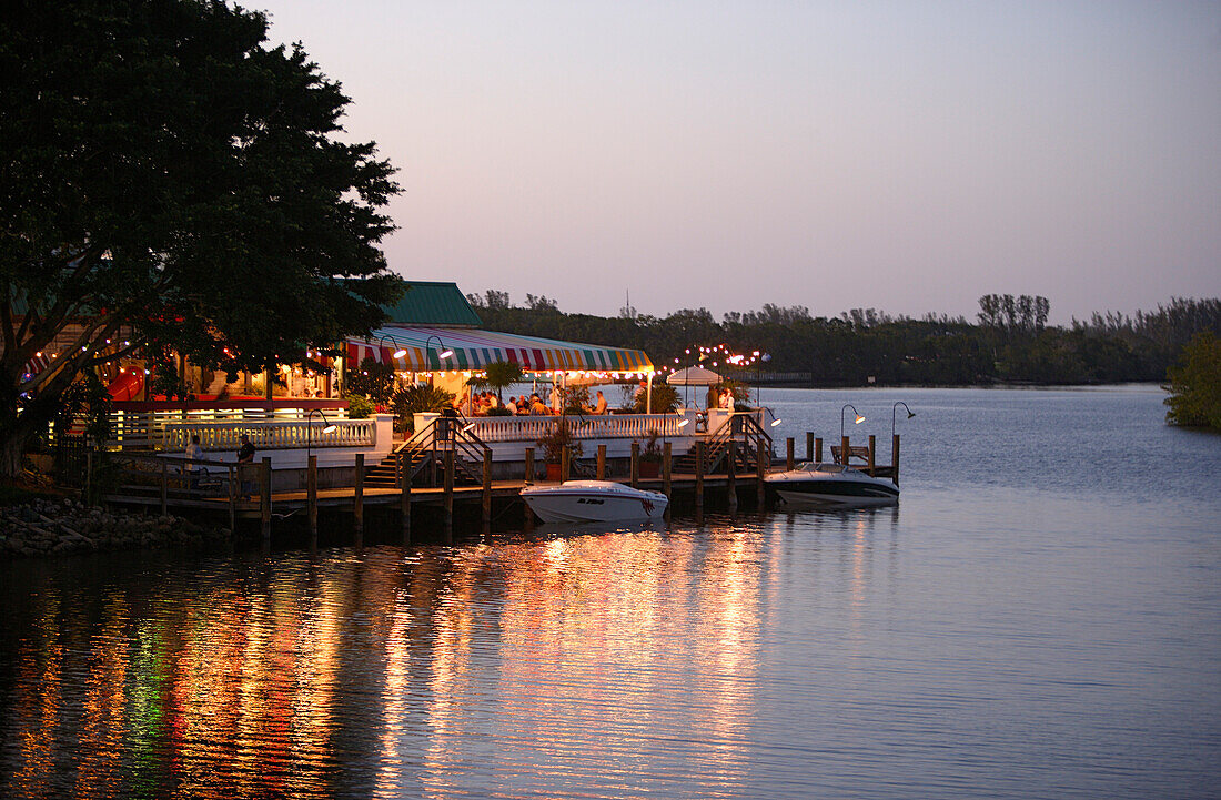 Joe's Crab Shack Restaurant on a pier in Naples, Florida, USA