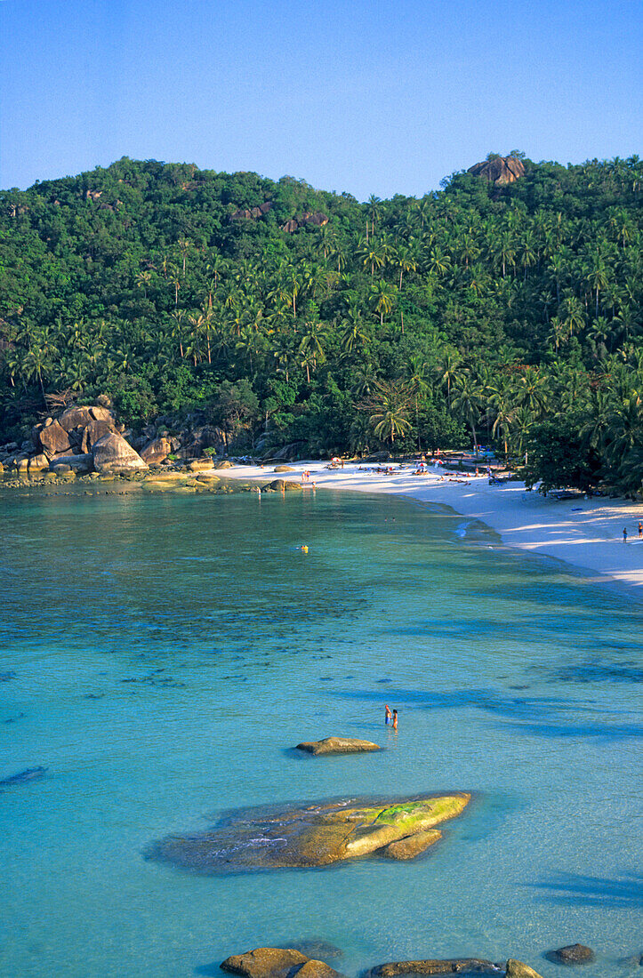 Silver Beach (Ao Thong Takhian) is north of Lamai on the east coast of Koh Samui, Thailand