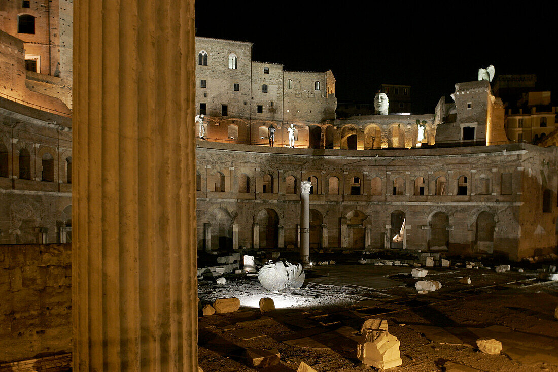 Trajan market at night, Rome, Italy