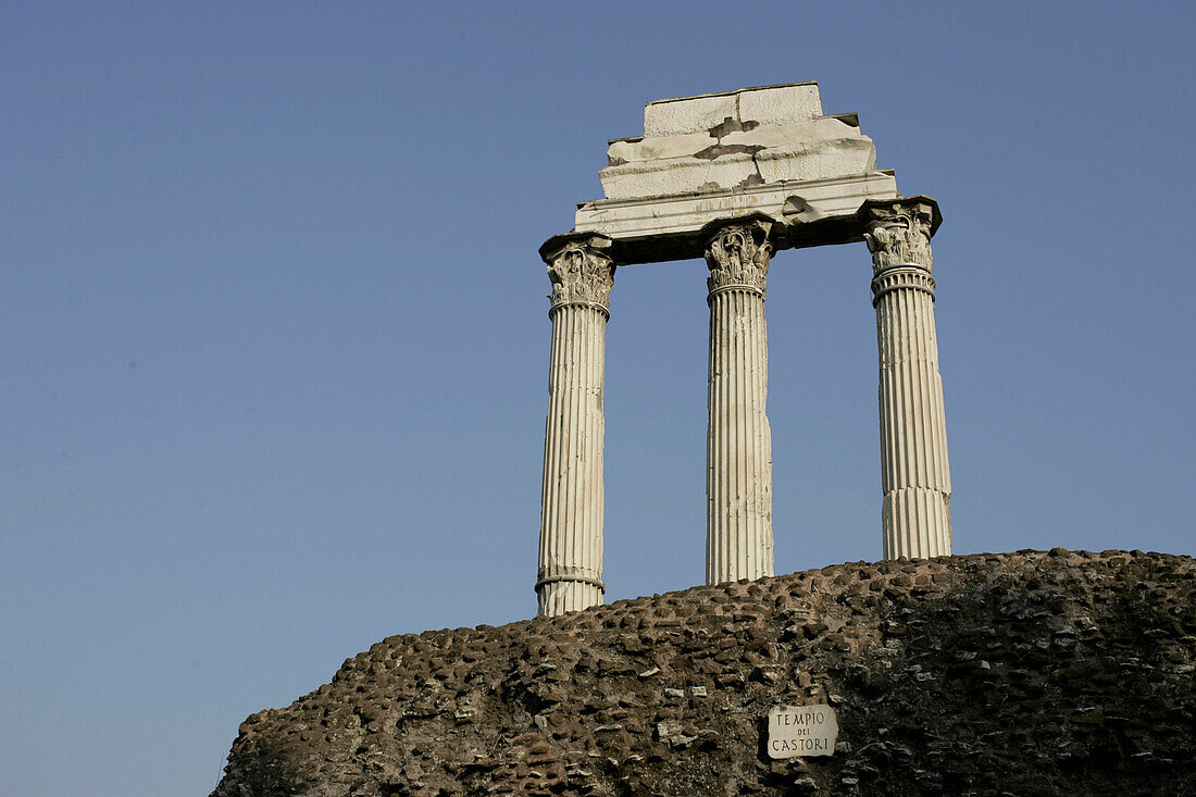 Tempel von Kastor und Pollux auf dem römischen Platz, römischer Platz, Rom, Italien