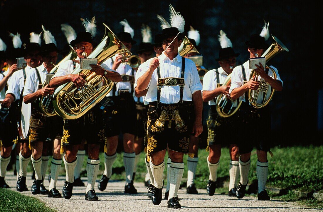 Traditional brass band, Fraueninsel, Chiemsee Lake, Bavaria