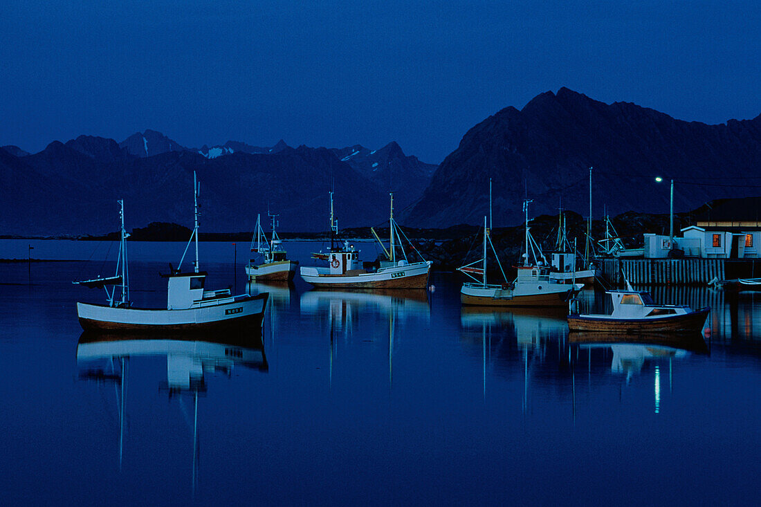 Fischerboote, Lofoten, Norwegen