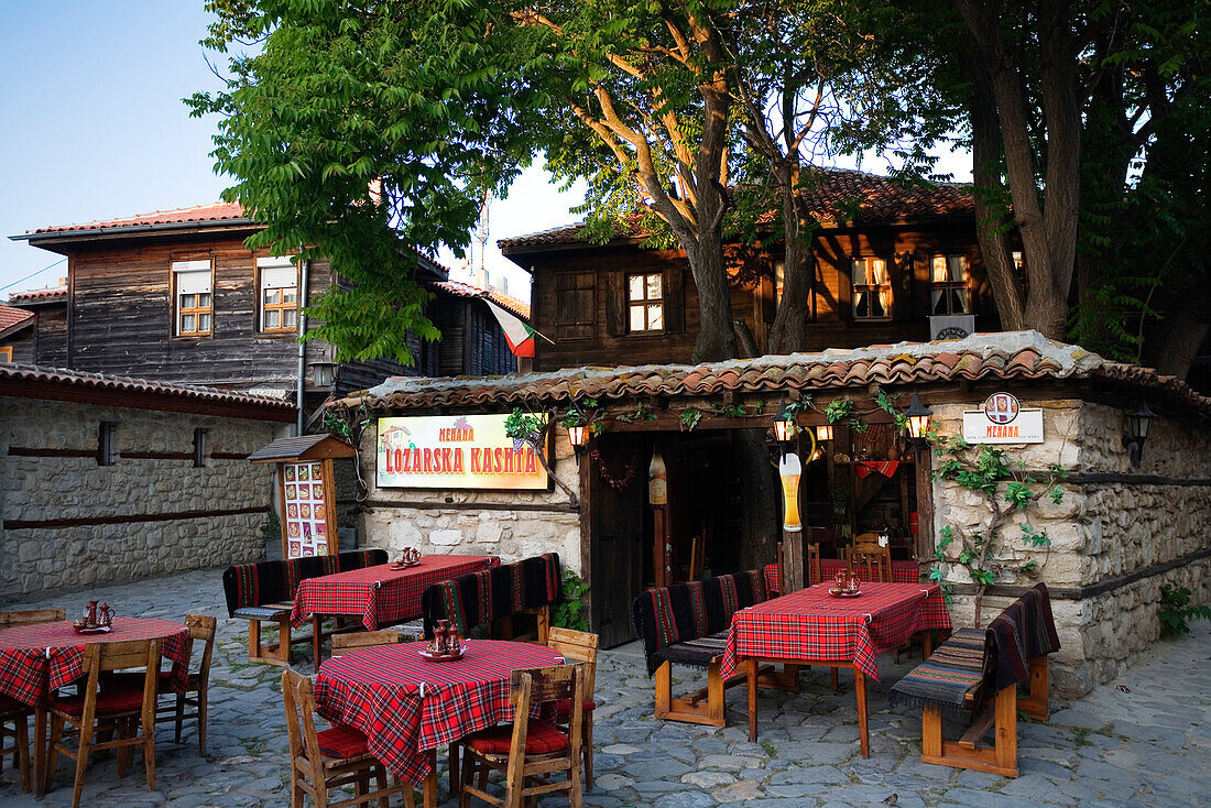 Restaurant, Café, Museumsstadt Nessebar, Schwarzmeerküste, Bulgarien