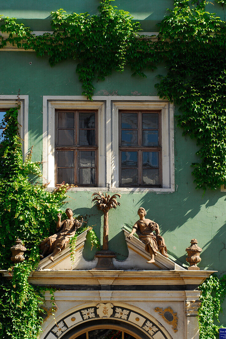 Haus zum Palmbaum mit Wappen am Markt, Arnstadt