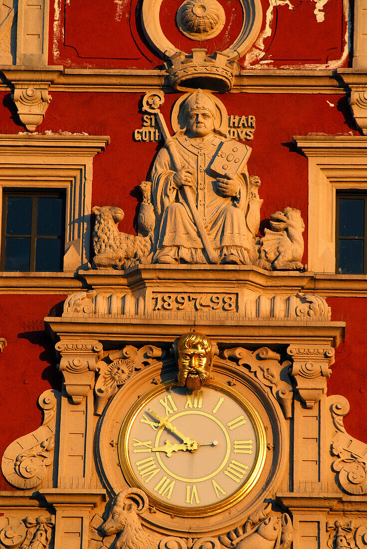 Uhr am Rathaus, Arnstadt, Thüringen, Deutschland
