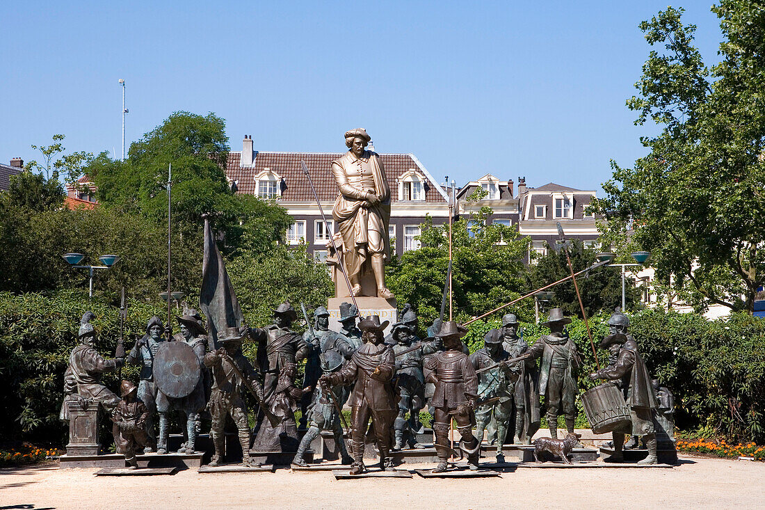 Rembrandtdenkmal, Rembrandtplein, Amsterdam, Niederlande