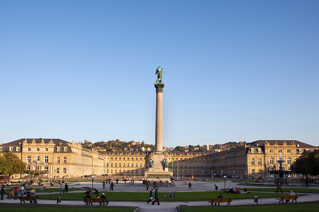 Jubilaeumssaeule, New Castle, Schlossplatz, Stuttgart, Baden-Wuerttemberg, Germany