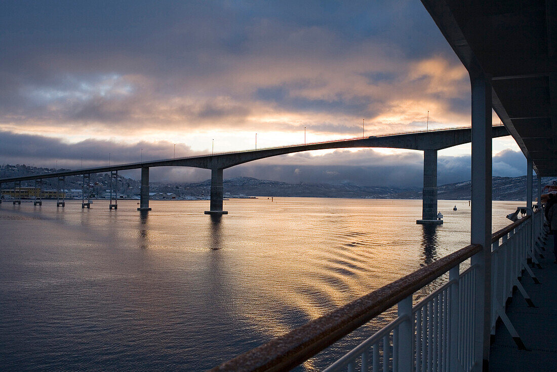 View from a Hurtigrute ship, Finnsness, North Norway, Norway