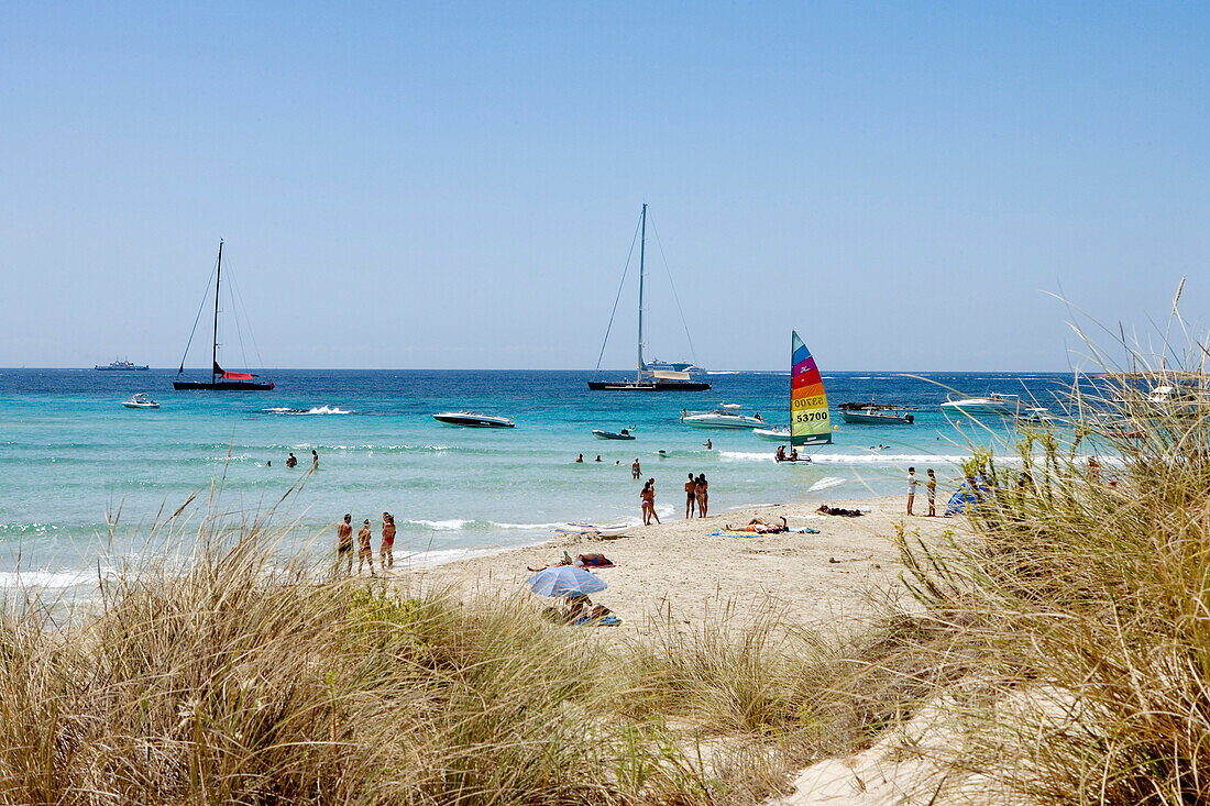 Strand und Dünen, S Espalmador, Formentera, Balearen, Spanien