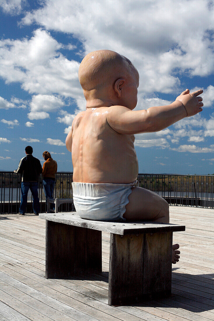 A giant sculpture of a baby at DeCordova Sculpture Park, Lincoln, Massachusetts, USA