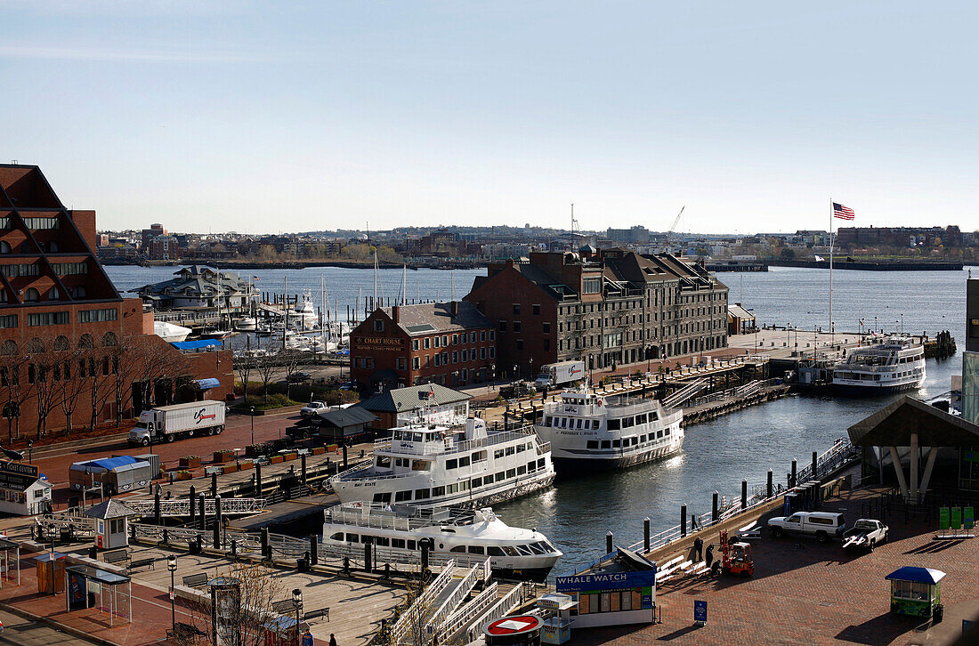 Ferries in the harbor, Long Wharf, Boston, Massachusetts, USA