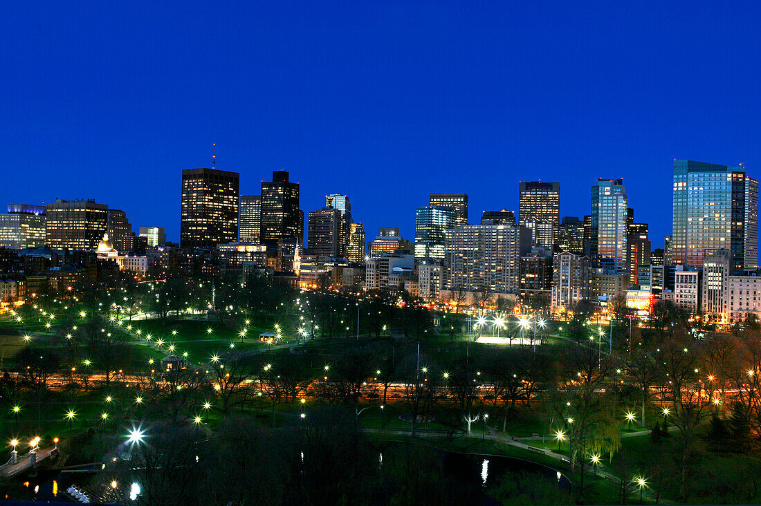 Cityscape of Boston Common and Downtown, Boston, Massachusetts, USA