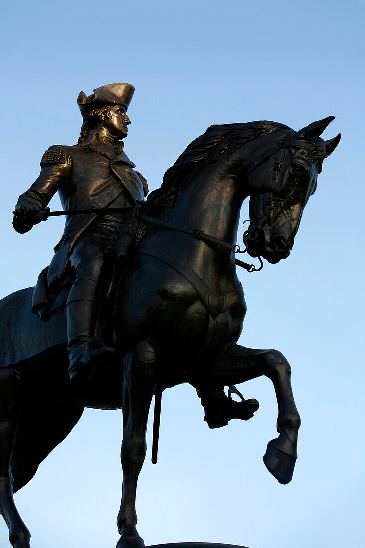 A statue of General George Washington, Public Garden, Boston, Massachusetts, USA