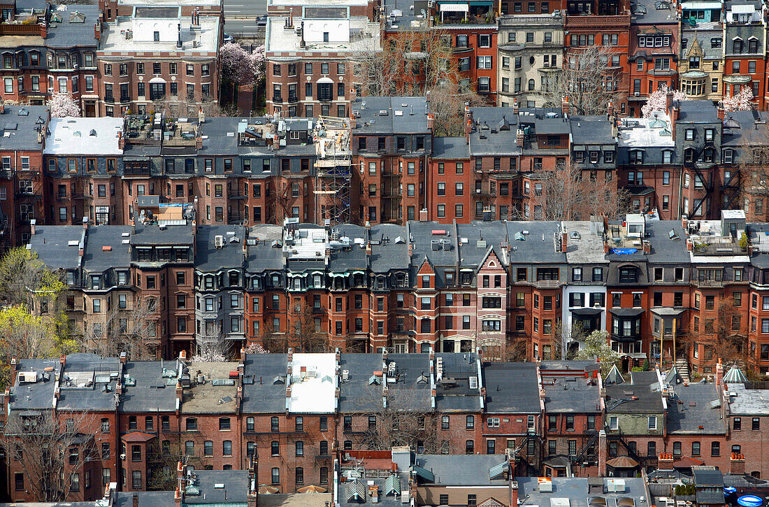 Stadtansicht von Häuser in Back Bay, Boston, Massachusetts, USA
