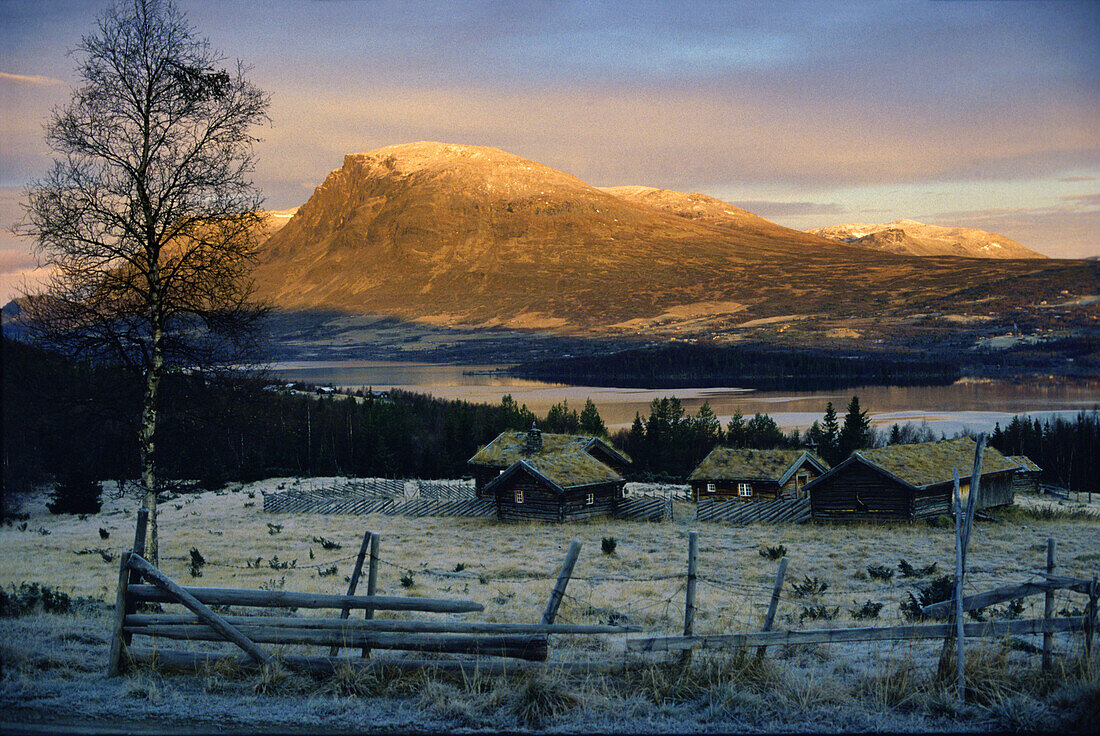 Landschaft in Fjell, Bergastoelen, Sunenaufgang, Norwegen