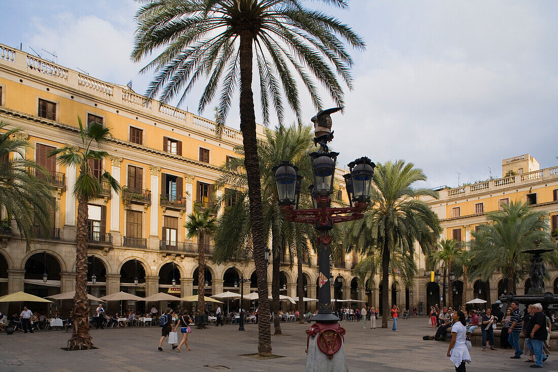 Placa Reial, Barri Gotic, Ciutat Vella, Barcelona, Spanien