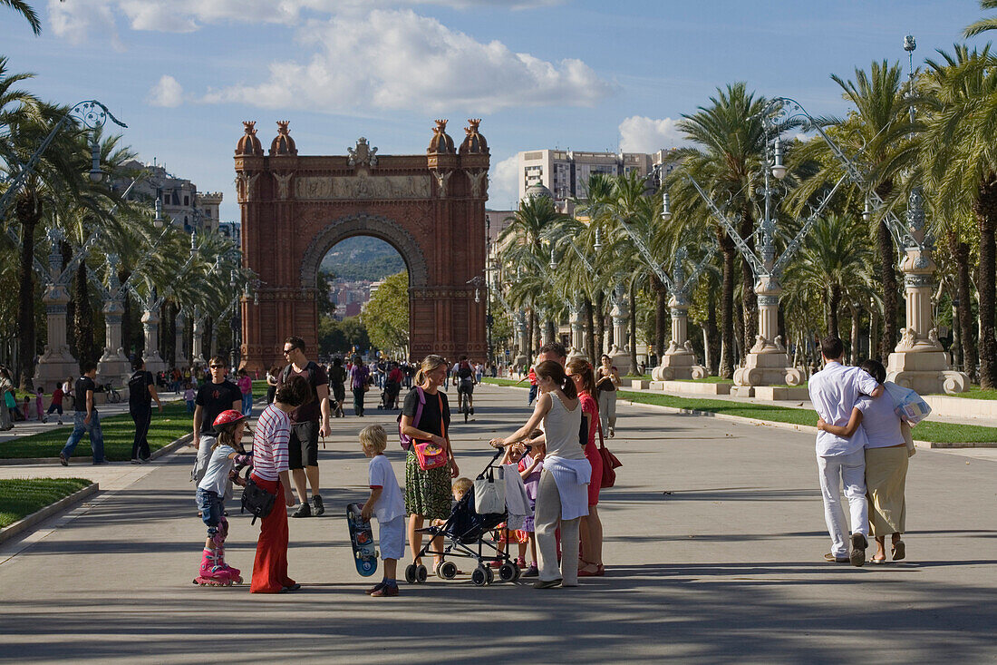 Arc de Triomf, Passeig Lluis  Companys, world exhibition 1888, Parc de la Ciutadella, Barcelona, Spanien