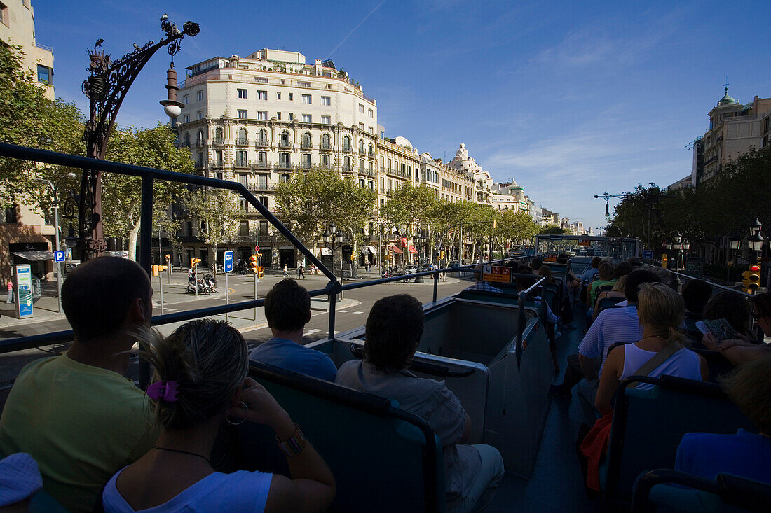 Bus Turistic, sightseeing, Passeig de Gracia, Eixample, Barcelona, Spanien