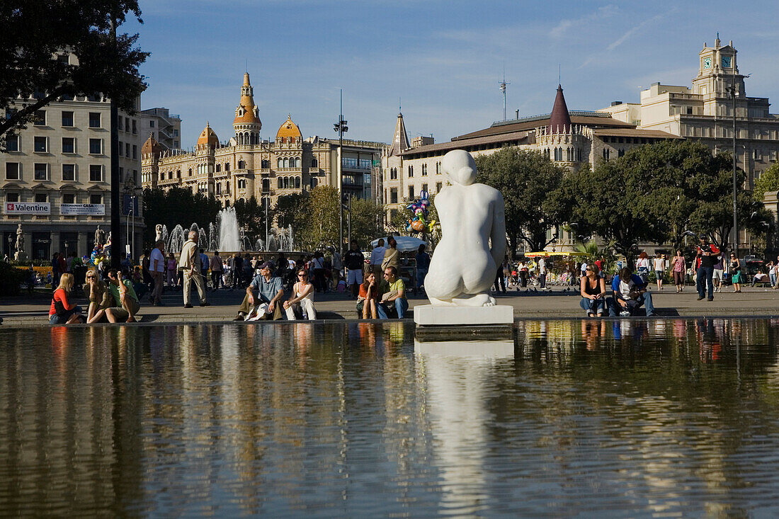 Placa Catalunya, Ciutat Vella, Eixample, Barcelona, Spain