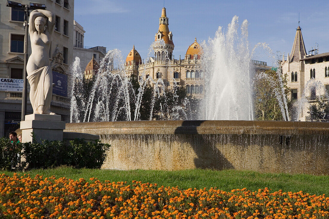 Placa Catalunya, Ciutat Vella, Eixample, Barcelona, Spanien