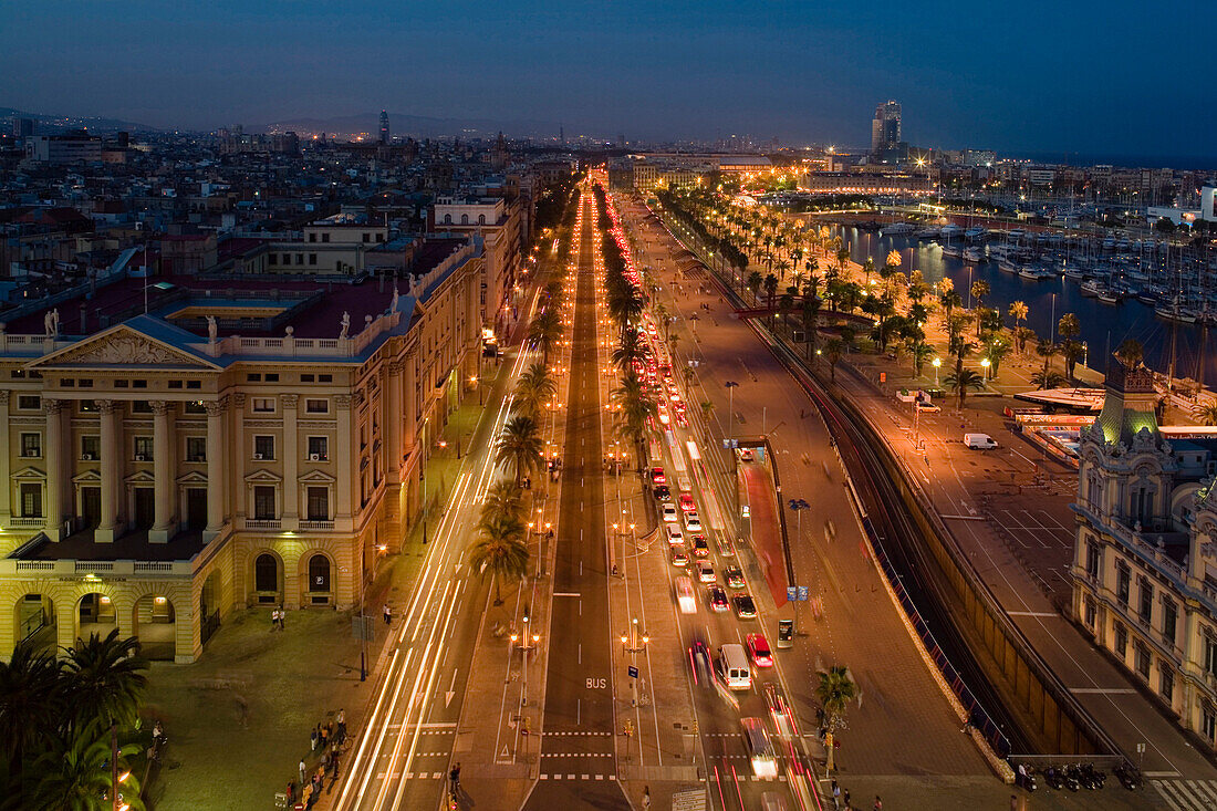 Passeig de Colom, Mol de la Fusta, marina, Port Vell, old harbour, Ciutat Vella, Barcelona, Catalonia, Spain