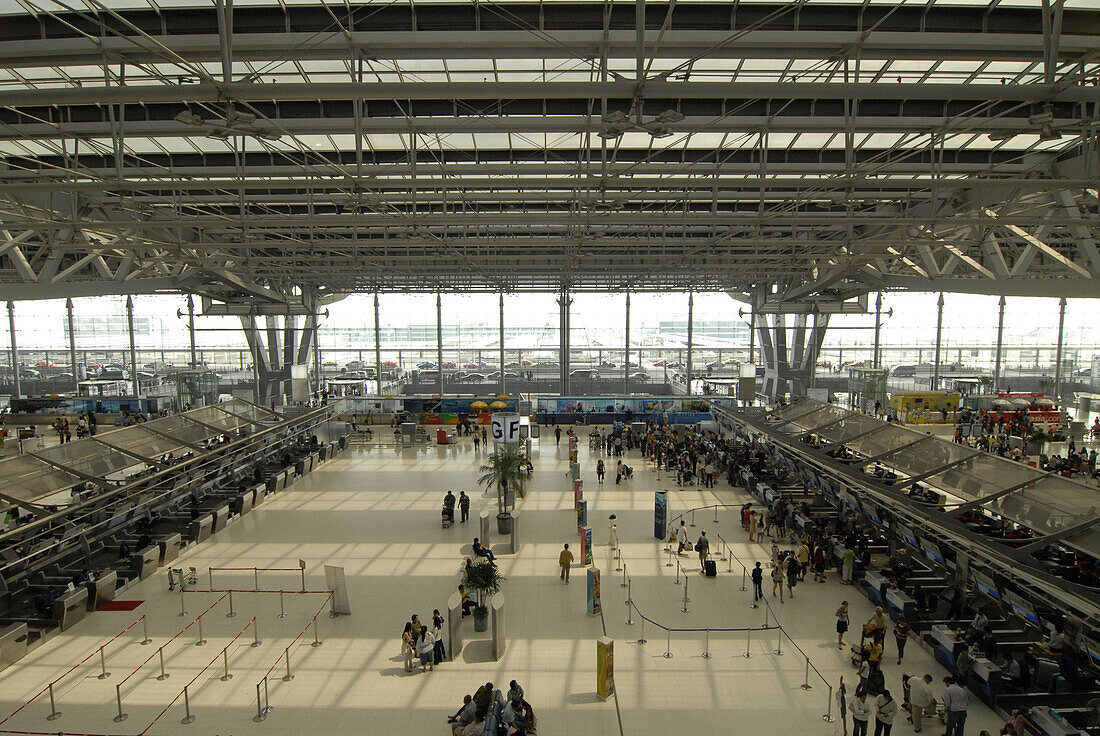 Inside Bangkok Suvarnabhumi Airport, new Airport since September 2006, Bangkok, Thailand