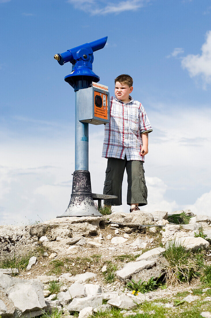 boy at telescope, Kehlsteinhaus, Berchtesgaden, Bavaria