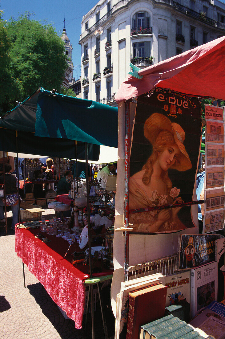 Antiquitätenmarkt, Feria de S. Telmo, Plazoleta Dorrego, Buenos Aires, Argentinien, Südamerika