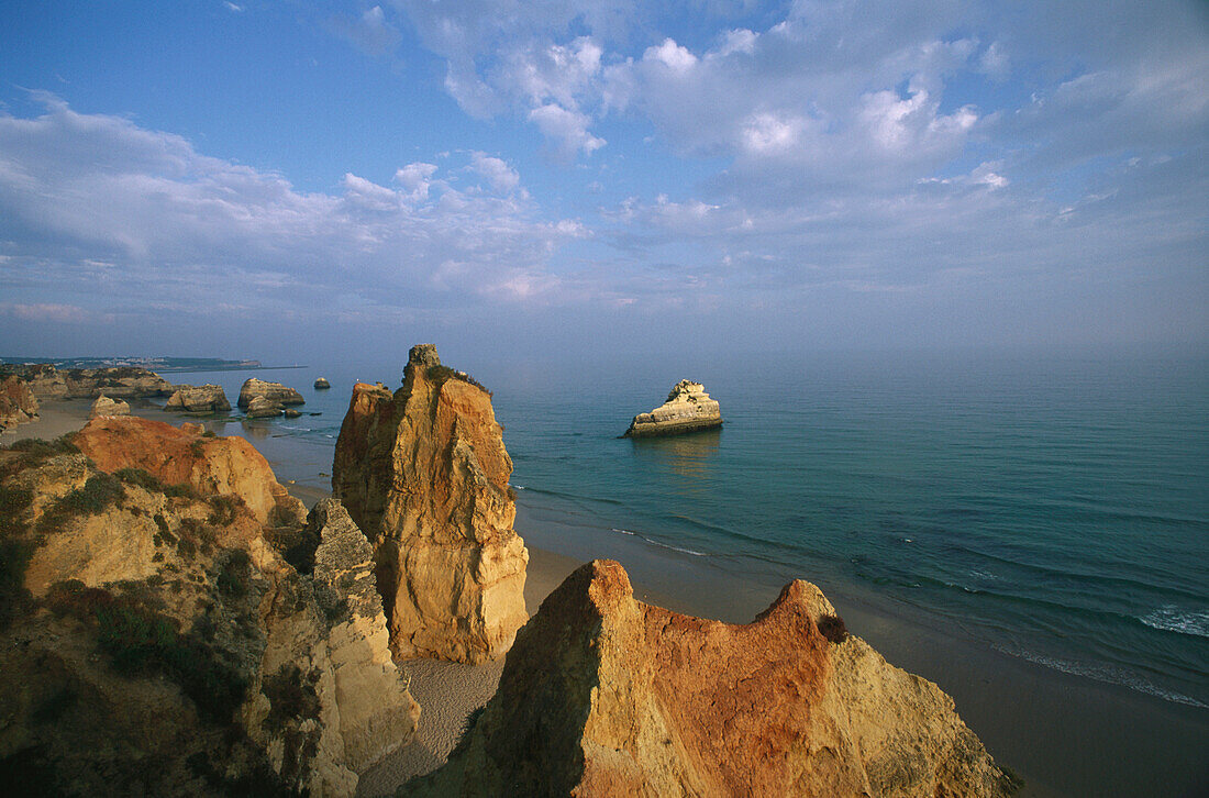 Beach and cliffs, Praia da Rocha, Portimao, Algarve, Portugal