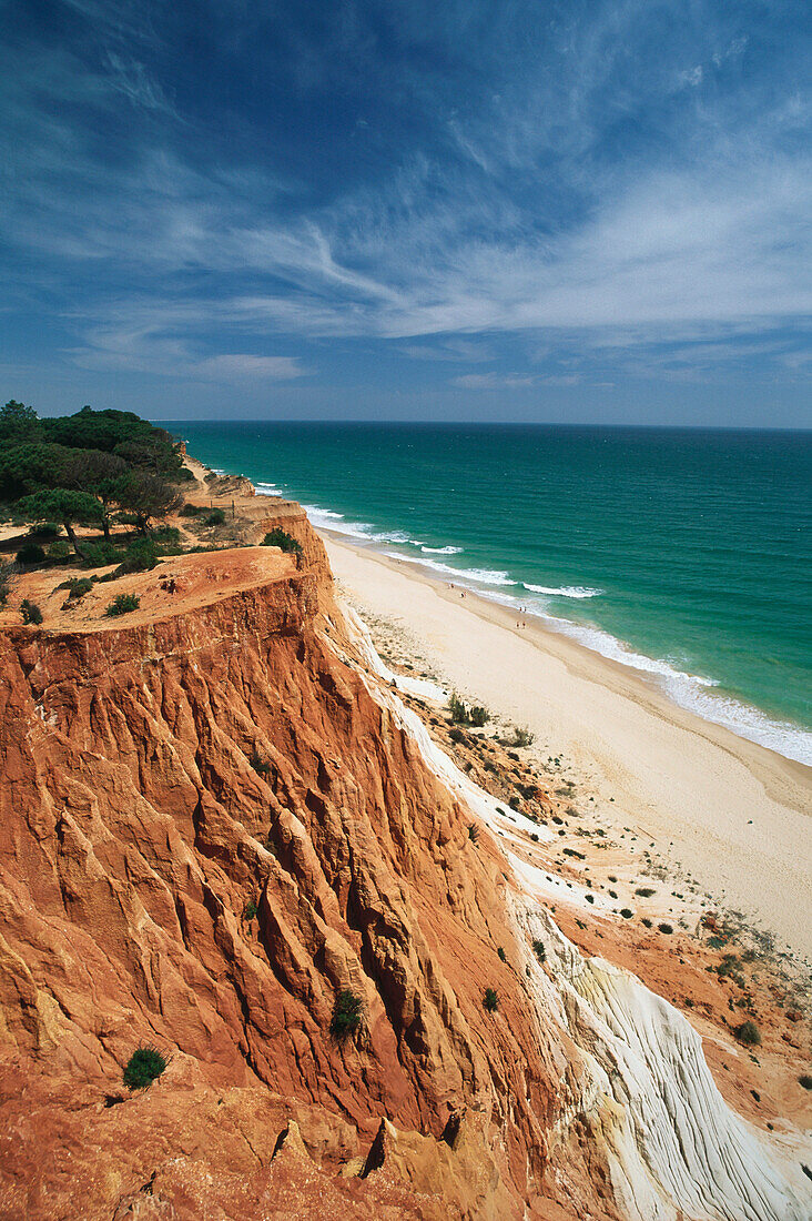 Beach of Falesia and rocky coast, Praia da Falesia, Vilamoura, Algarve, Portugal