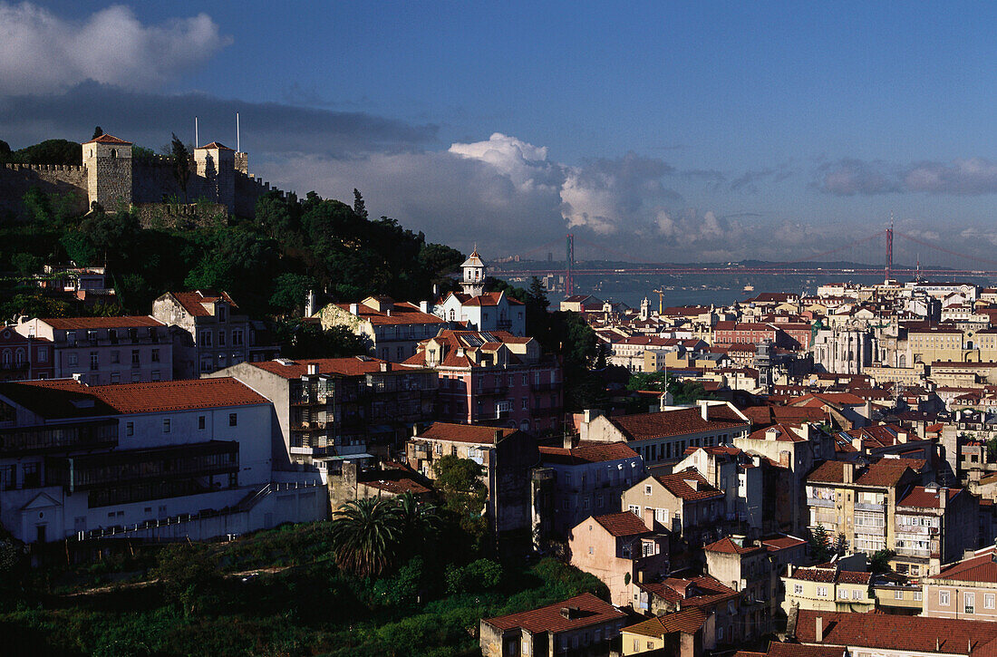 Blick vom Miradouro da Graca, Castelo Sao Jorge, Baixa, Lissabon, Portugal