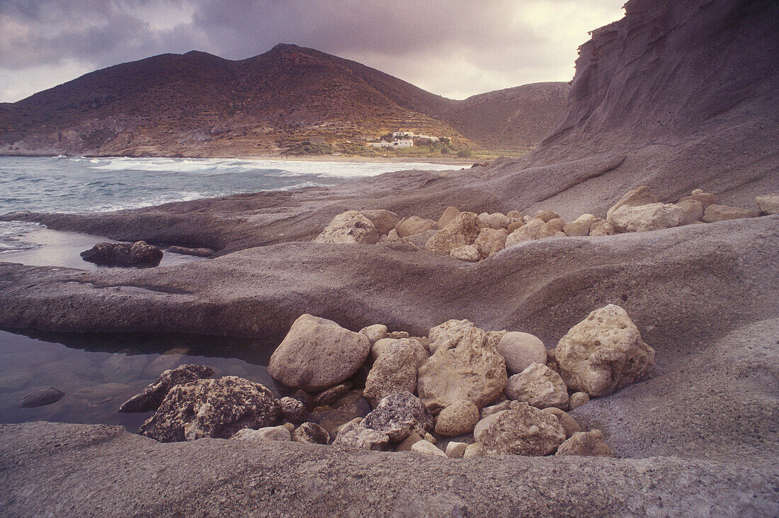 Bucht bei Agua Amarga, Cala del Plomo, Parque Natural Cabo de Gata, Andalusien, Süanien
