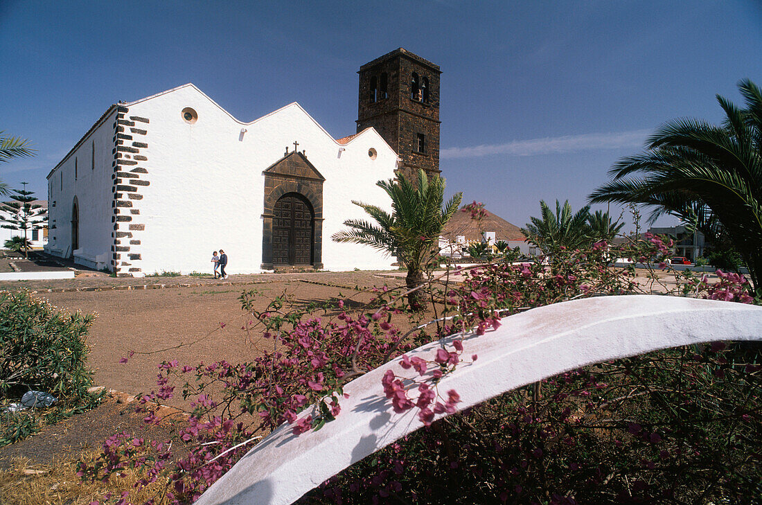 Parish Church, Belfry build fromsolidified Lava, La Oliva, Fuerteventura, Canary Islands, Spain