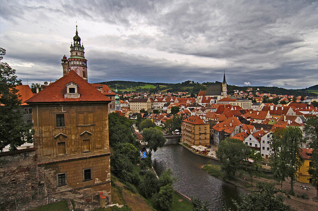 Übersicht vom Schloss aus, Cesky Krumlov, Krumau, Tschechien