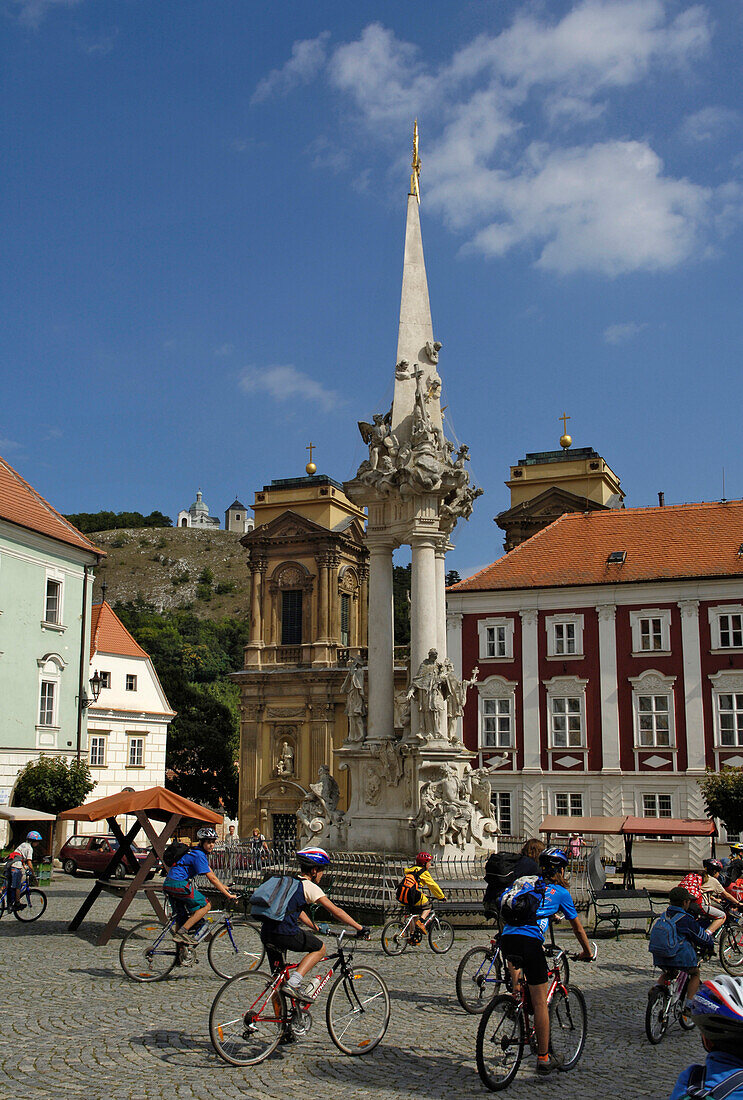 Market place with St. Anna-Church, Mikulov, Czech Republic