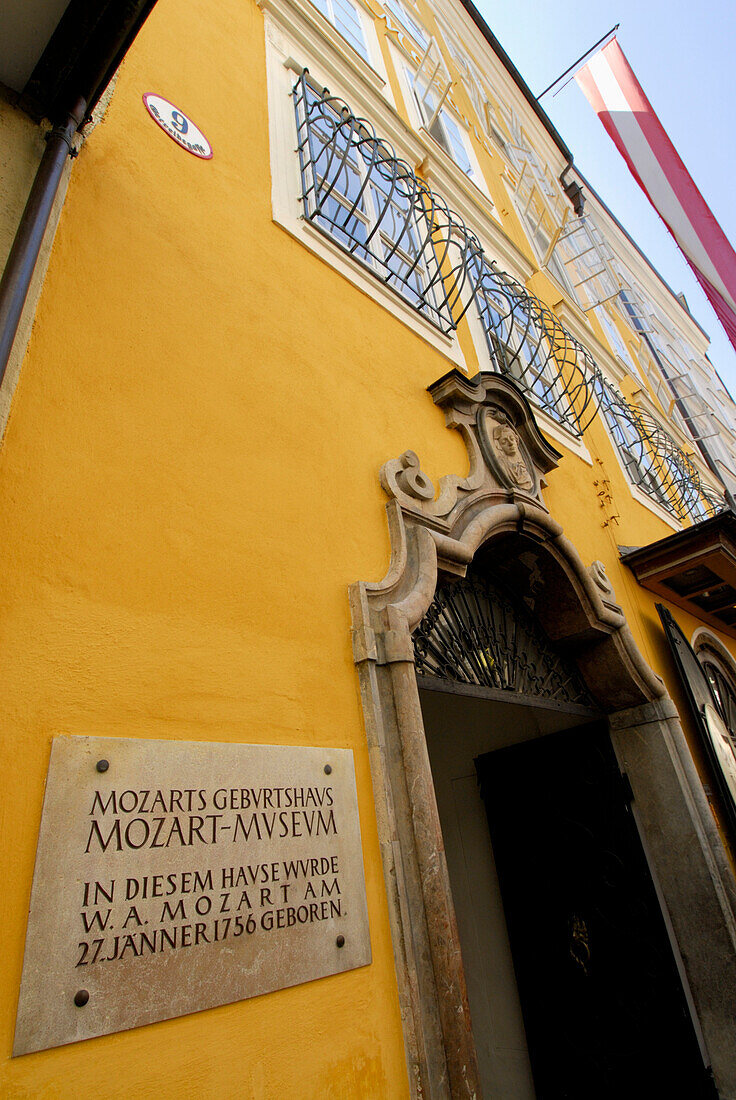 Geburtshaus von Wolfgang Amadeus Mozart, Getreidegasse, Salzburg, Salzburger Land, Österreich