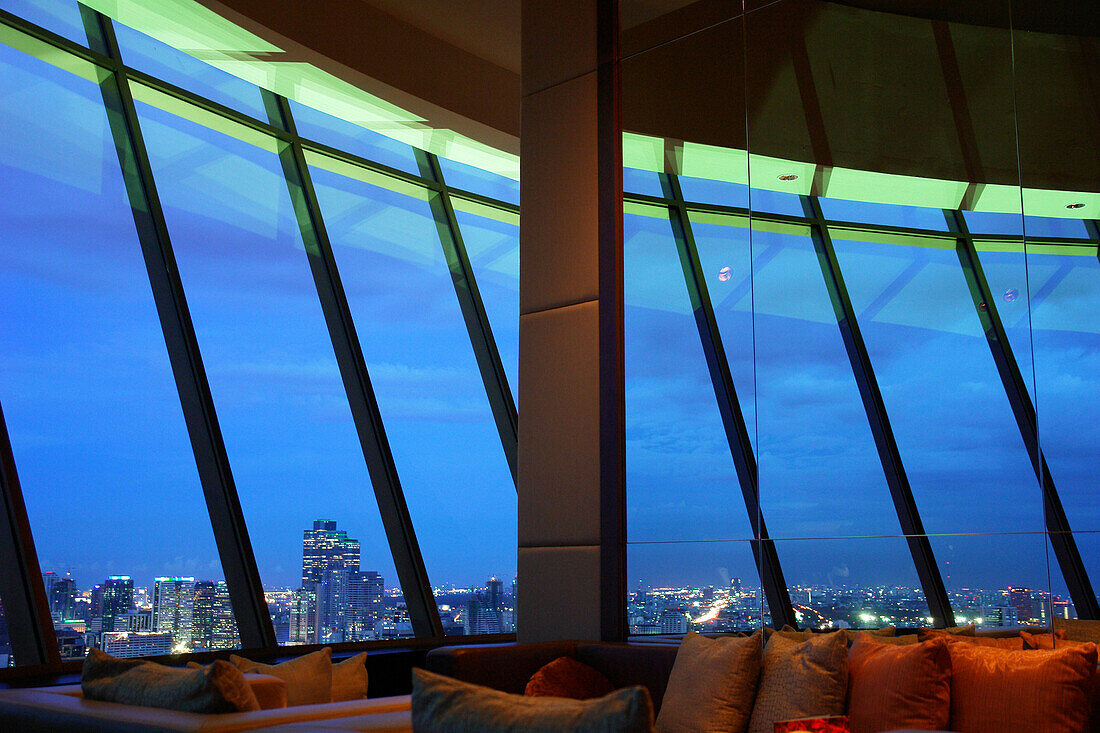 View out of the Millenium Hilton, Bangkok, Thailand, Asia