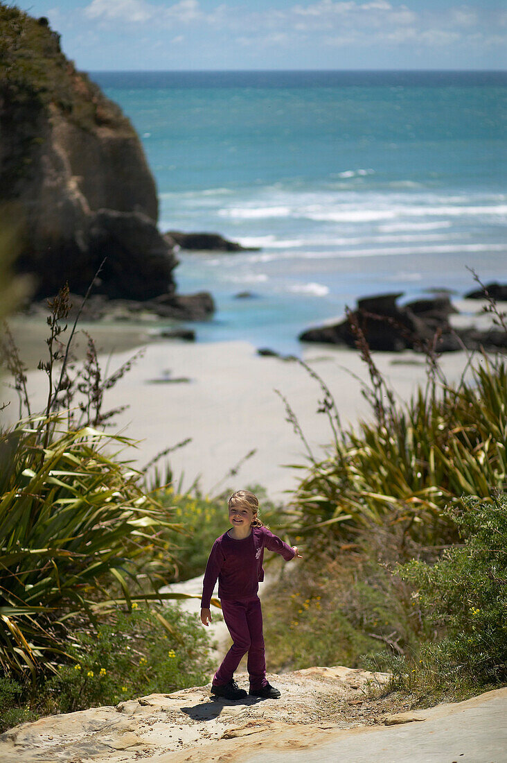 Wanderweg zum Wharariki Beach, bei Puponga, nahe Golden Bay,  an Nordwestküste, Südinsel, Neuseeland