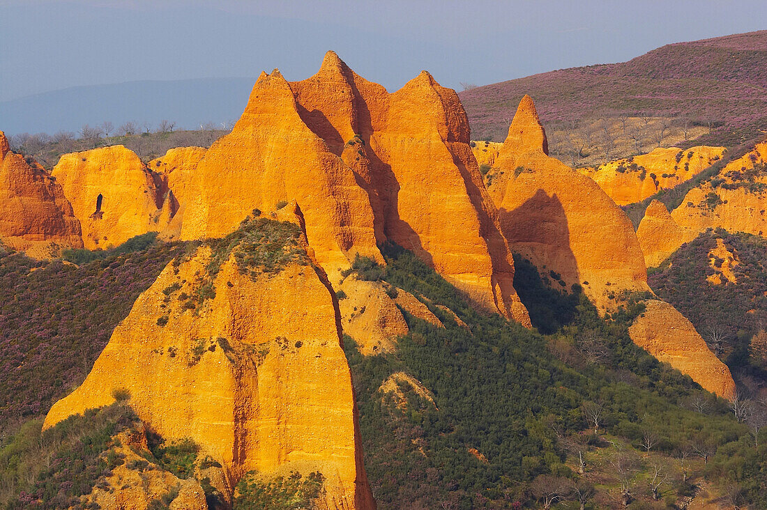 View of Las Medulas, old Roman gold mine, Castilla Leon, Spain