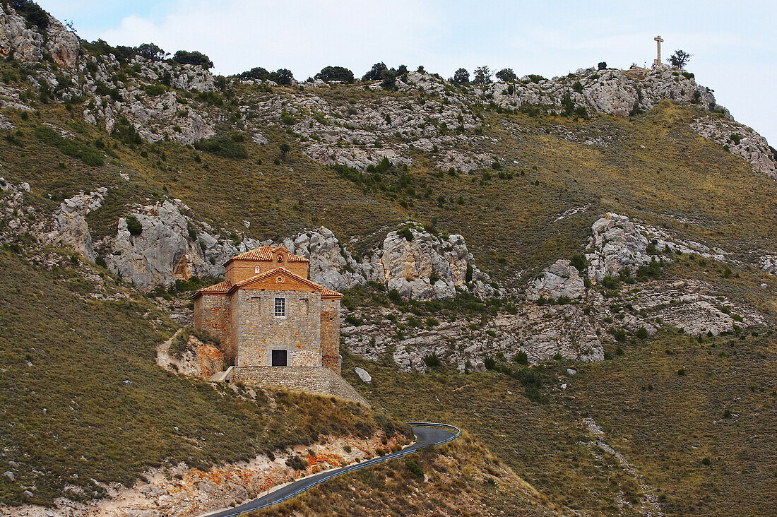 Landscape near Clavijo, hermitage, village on the Camino de Santiago, La Rioja, Spain