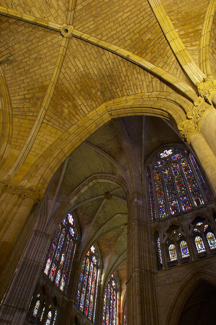 Innenansicht von Kathedrale Santa Maria La Regla, Leon, Kastilien-Leon, Spanien