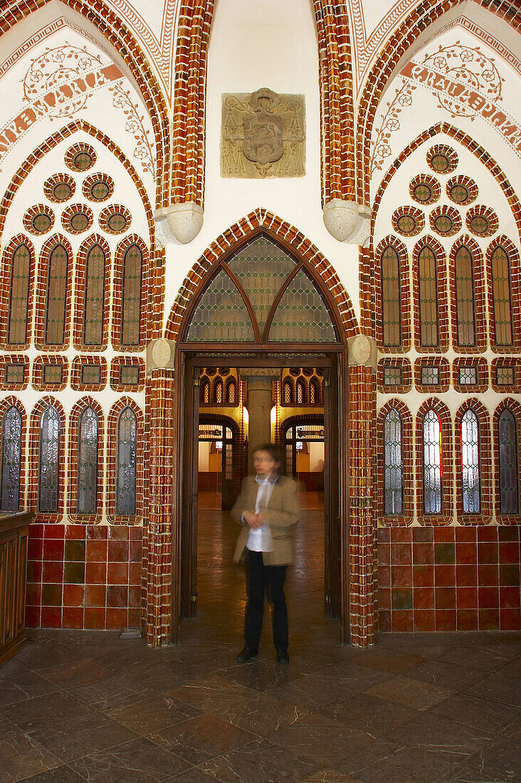 Innenansicht des Bischofspalastes von Architekt Antoni Gaudi, Astorga, Kastilien-Leon, Spanien