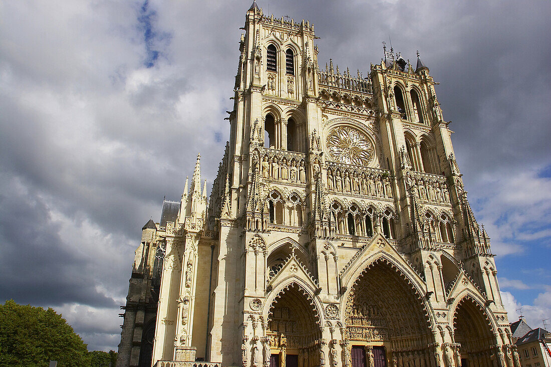 View of Amiens Cathedral, Amiens, Department Somme, France, Europe