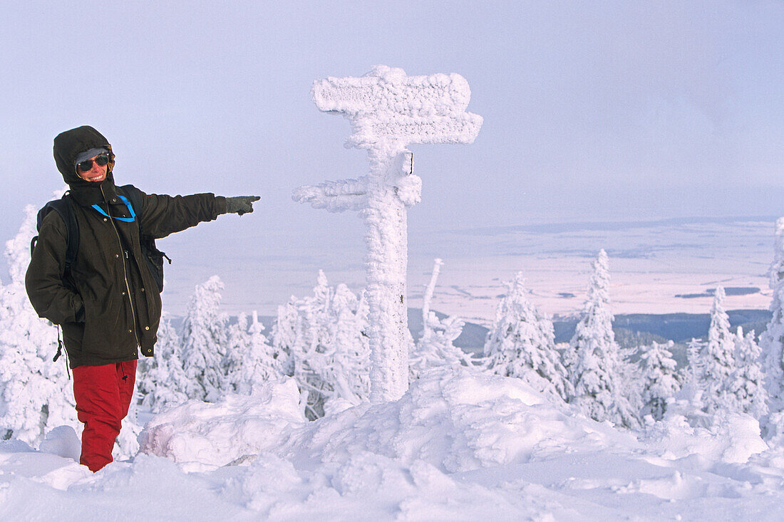 Brocken mountain, summit, tourist, Harz Mountains, Lower Saxony, northern Germany, Harz Mountains, Lower Saxony, northern Germany